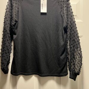 Miholl Black Textured Sleeve Sweatshirt